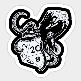 Fathomless D20: dnd 5e warlock dice white and black Sticker